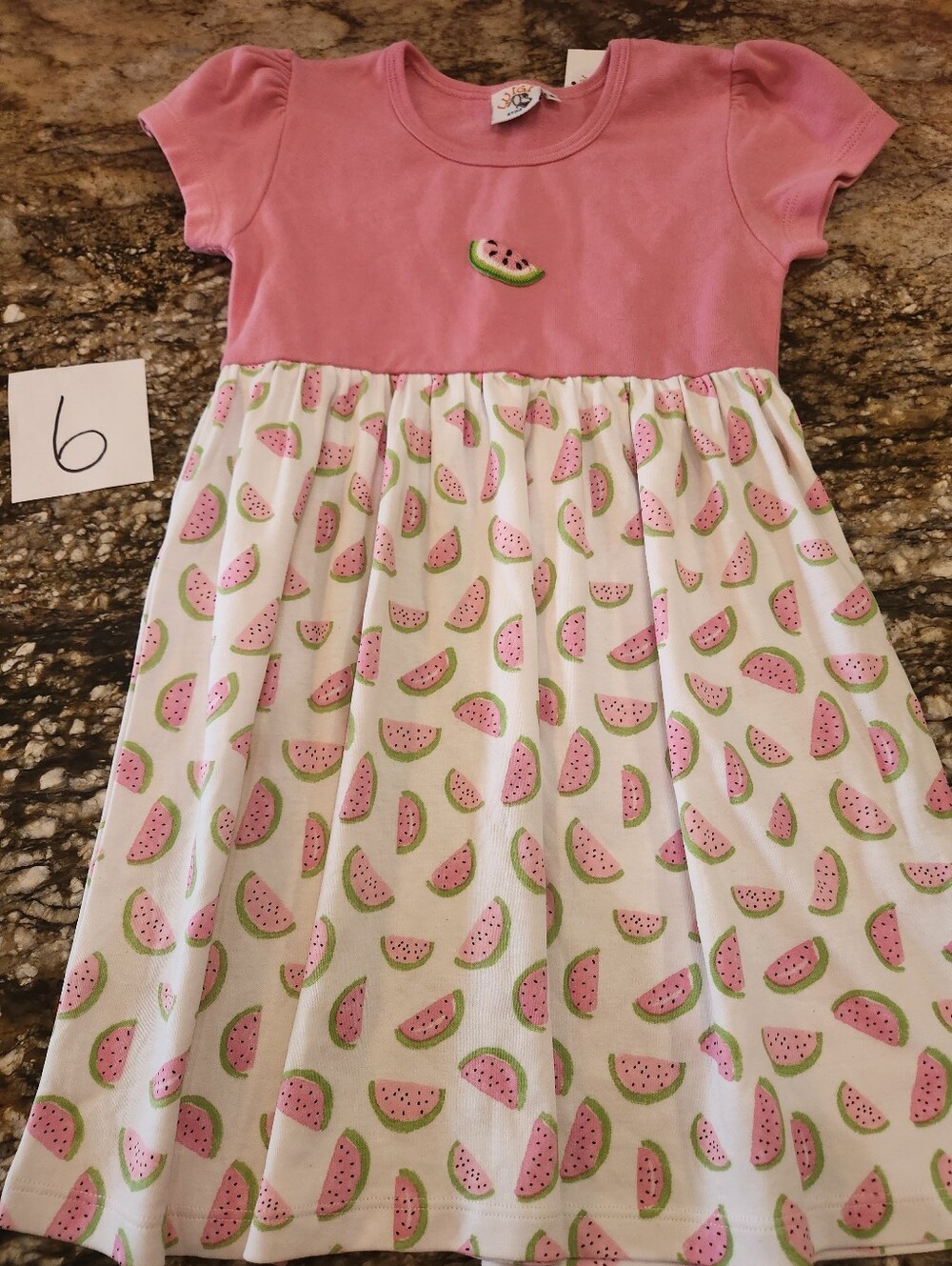 Girls Pink Watermelon A-Line Casual Dress